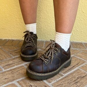 Dr Martens VTG 90s Y2K 8312 Brown Leather Chunky Platform Lace-up Oxford Size 39
